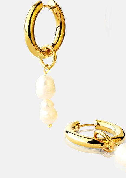 Pendiente Pearl Duo Drop - 18k Chapado en oro