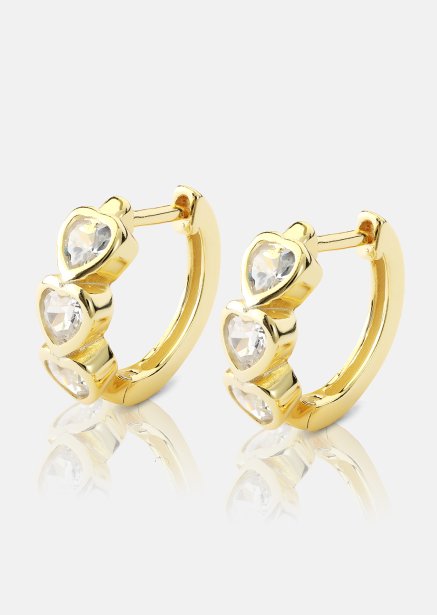 Pendiente Heart Hoops - 18k Chapado en oro