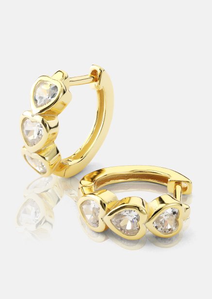 Pendiente Heart Hoops - 18k Chapado en oro