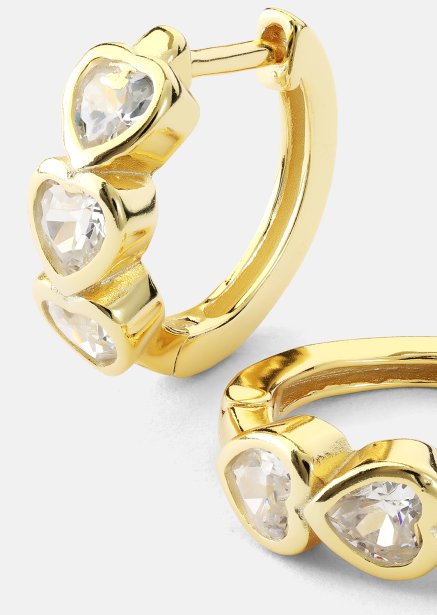 Pendiente Heart Hoops - 18k Chapado en oro