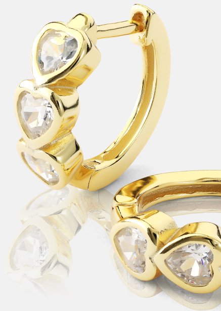 Pendiente Heart Hoops - 18k Chapado en oro