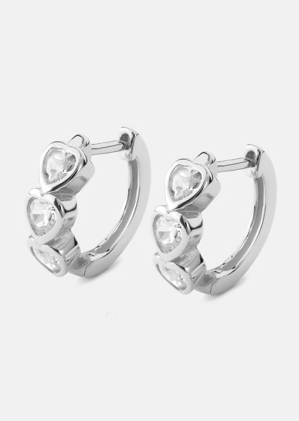 Pendiente Heart Hoops - Chapado en plata