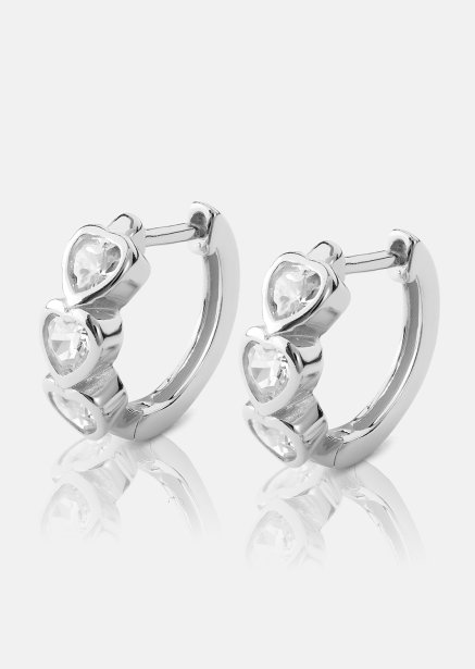 Pendiente Heart Hoops - Chapado en plata