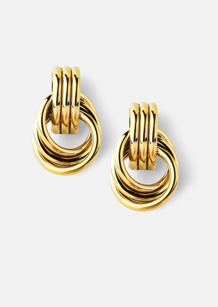 Pendiente Unity Loop - 18k Chapado en oro