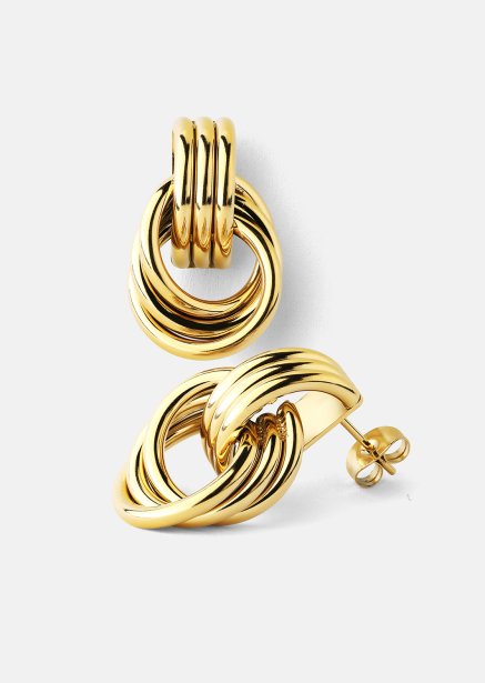Pendiente Unity Loop - 18k Chapado en oro