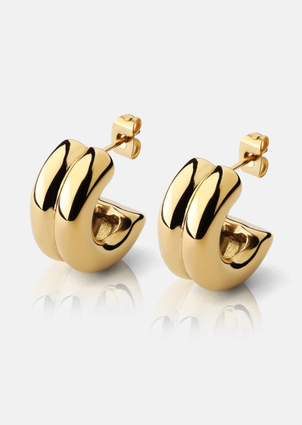 Pendiente Bold Curve - 18k Chapado en oro