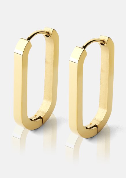 Örhänge Edge Hoops - 18k Gold Plated