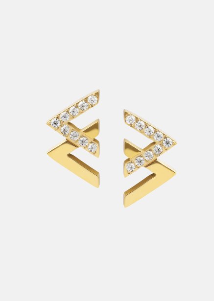 Vivid V Pendiente - 18k Chapado en oro