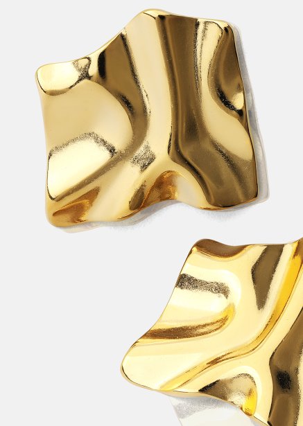 Pendiente Golden Ripple Studs - 18k Chapado en oro