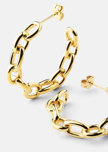 Pendientes Chain Bold - 18k Chapado en oro