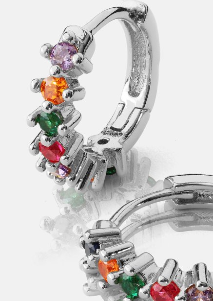 Pendiente Multicolor Shine - Chapado en plata