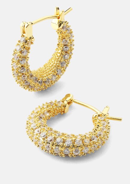 Pendiente Crystal Circle - 18k Chapado en oro