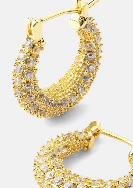 Pendiente Crystal Circle - 18k Chapado en oro