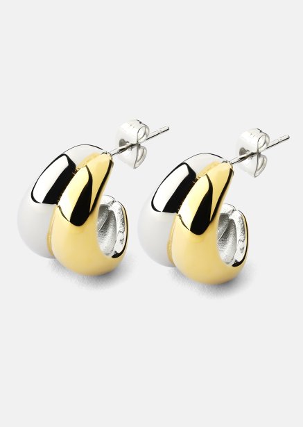 Pendiente Dual Wave - 18k Chapado en oro