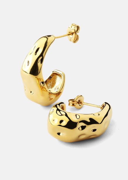 Pendientes Molten Hoop – 18k Chapados en oro