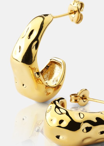 Pendientes Molten Hoop – 18k Chapados en oro