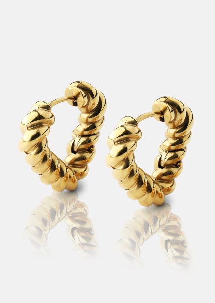 Pendientes Twisted Heart – 18k Chapados en oro