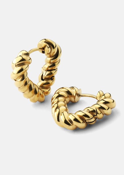 Pendientes Twisted Heart – 18k Chapados en oro