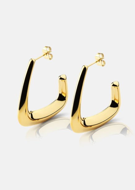 Pendientes Bold Curve – 18k Chapados en oro