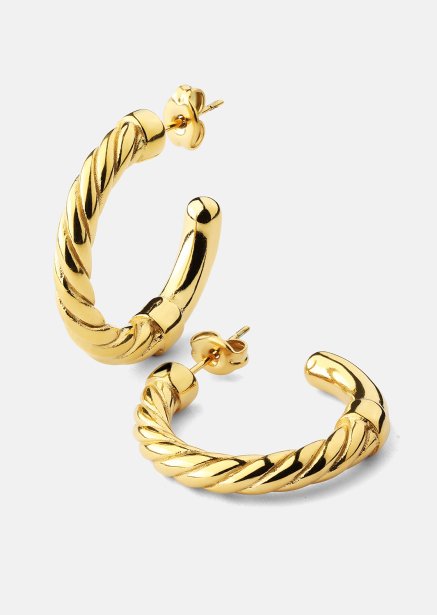 Pendientes Twistade Hoops – 18k Chapados en oro