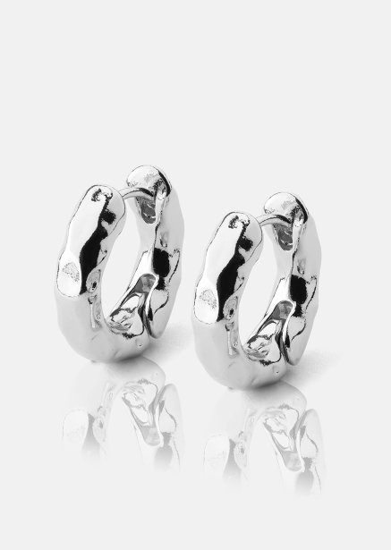 Pendiente Luxe Ripple Hoops - Chapado en plata