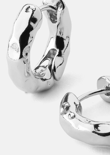 Pendiente Luxe Ripple Hoops - Chapado en plata
