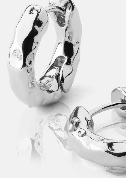 Pendiente Luxe Ripple Hoops - Chapado en plata