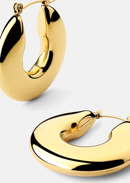 Pendiente Luna Bold Hoops - 18k Chapado en oro