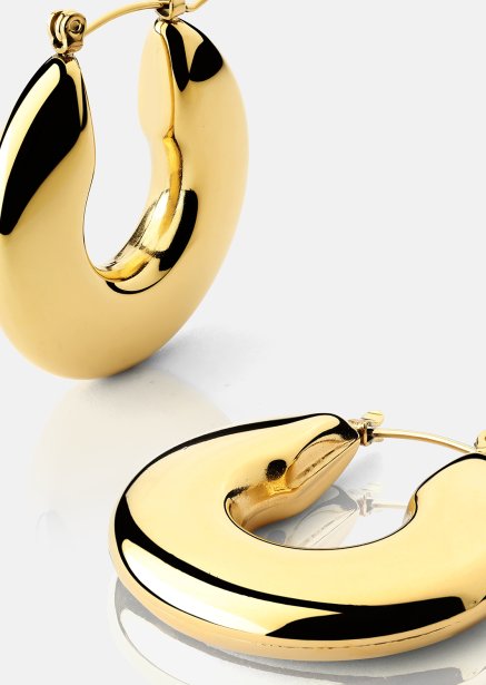 Pendiente Luna Bold Hoops - 18k Chapado en oro