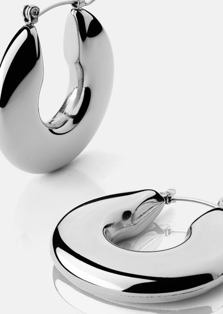 Pendiente Luna Bold Hoops - Chapado en plata