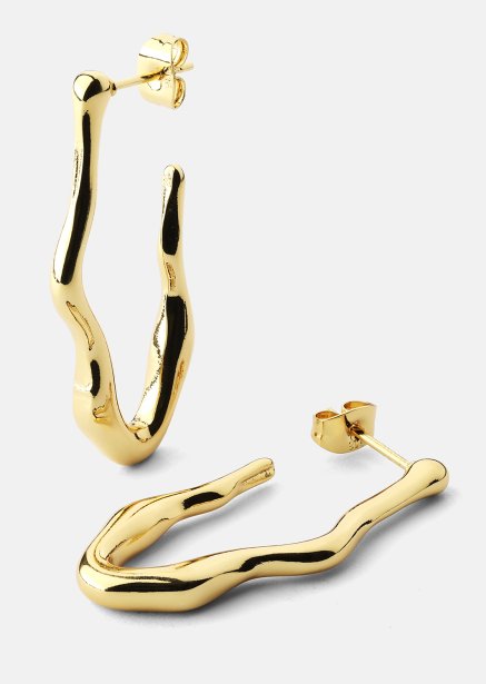 Pendiente Waves - 18k Chapado en oro