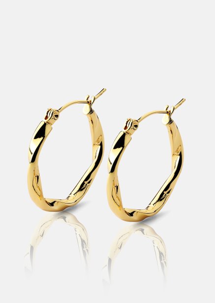Twist Glow Hoops - 18k Pendientes Dorados