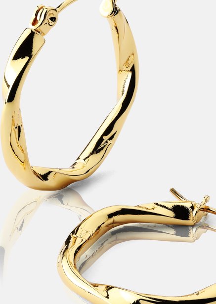 Twist Glow Hoops - 18k Pendientes Dorados