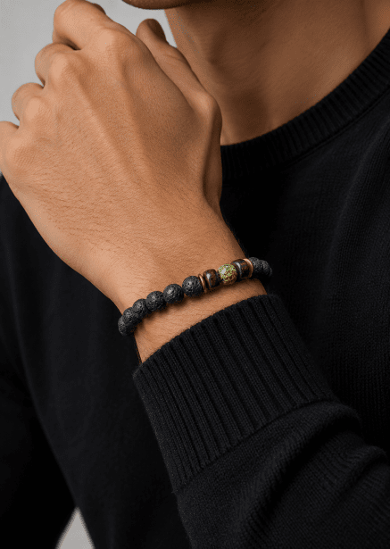 Pulsera de cuentas Obsidian Whirl