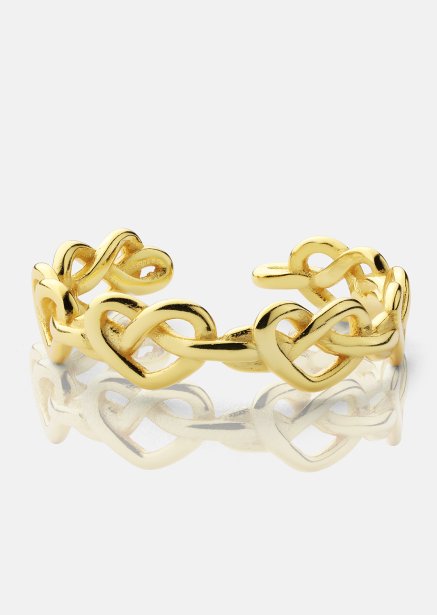 Anillo Heart Link - 18k Chapado en oro