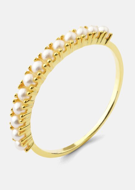 Golden Pearl Serenity Anillo - 18k Chapado en oro