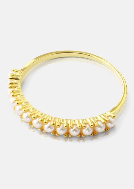 Golden Pearl Serenity Anillo - 18k Chapado en oro