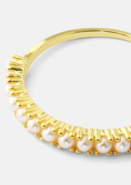 Golden Pearl Serenity Anillo - 18k Chapado en oro