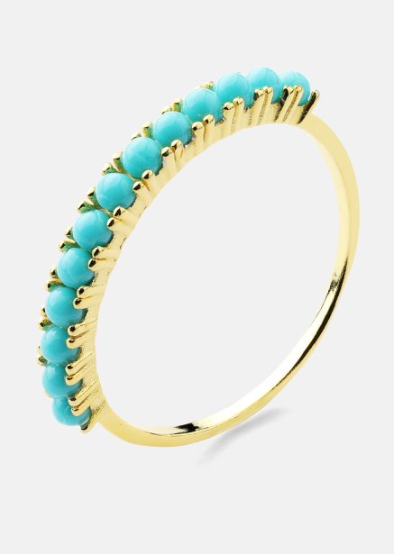Blue Pearl Elegance Anillo - 18k Chapado en oro