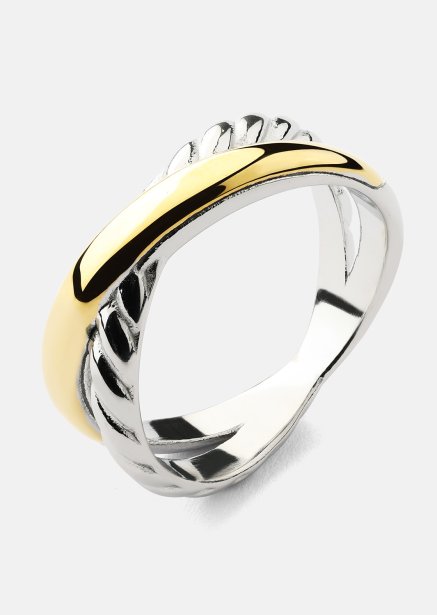 Anillo Golden Silver Twist - 18k Chapado en oro