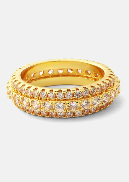 Anillo Crystal Shimmer - Chapado en oro de 18k
