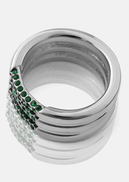 Anillo Green Lumière - Chapado en plata