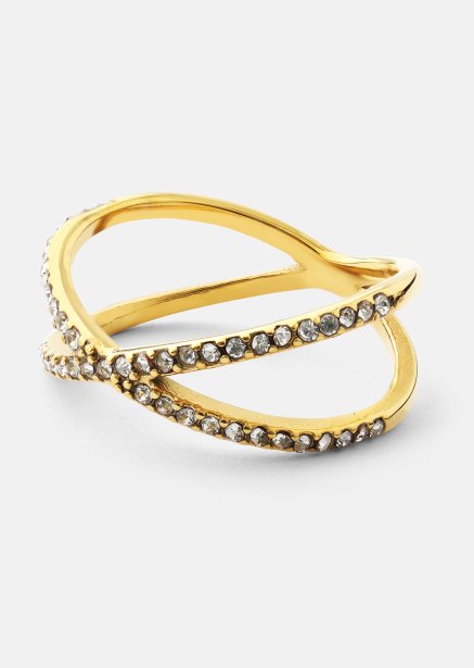 Anillo Sparkle X - Chapado en oro de 18k