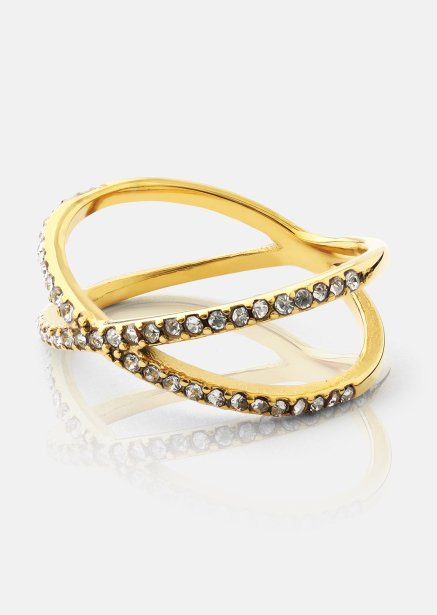Anillo Sparkle X - Chapado en oro de 18k
