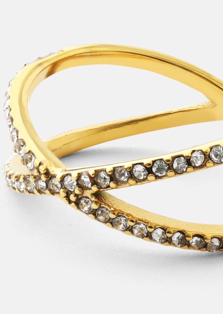 Anillo Sparkle X - Chapado en oro de 18k