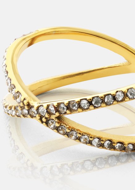 Anillo Sparkle X - Chapado en oro de 18k