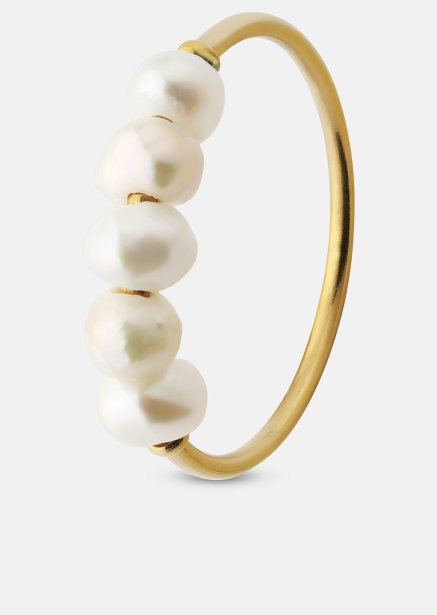 Anillo Perla - Chapado en oro de 18k