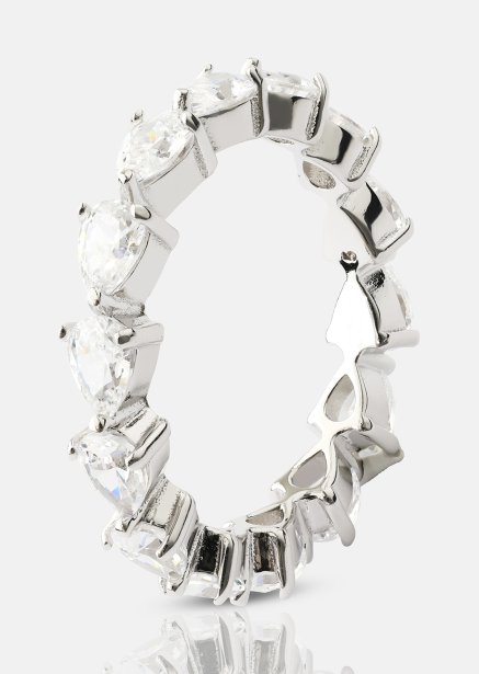Bezel Glimmer Anillo - Chapado en plata