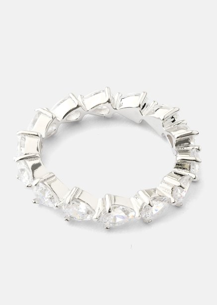 Bezel Glimmer Anillo - Chapado en plata