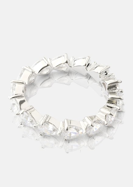 Bezel Glimmer Anillo - Chapado en plata